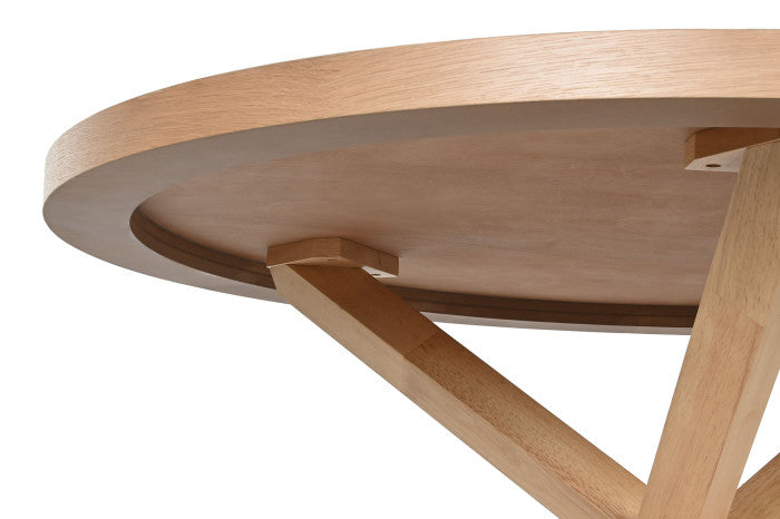 Mesa de Madera y Caucho 137x137x75 cm – Natural