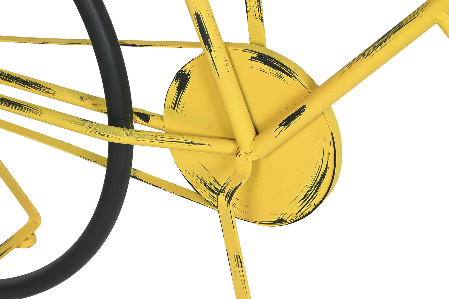 Consola metal madera 160*40*88cm bicicleta amarillo