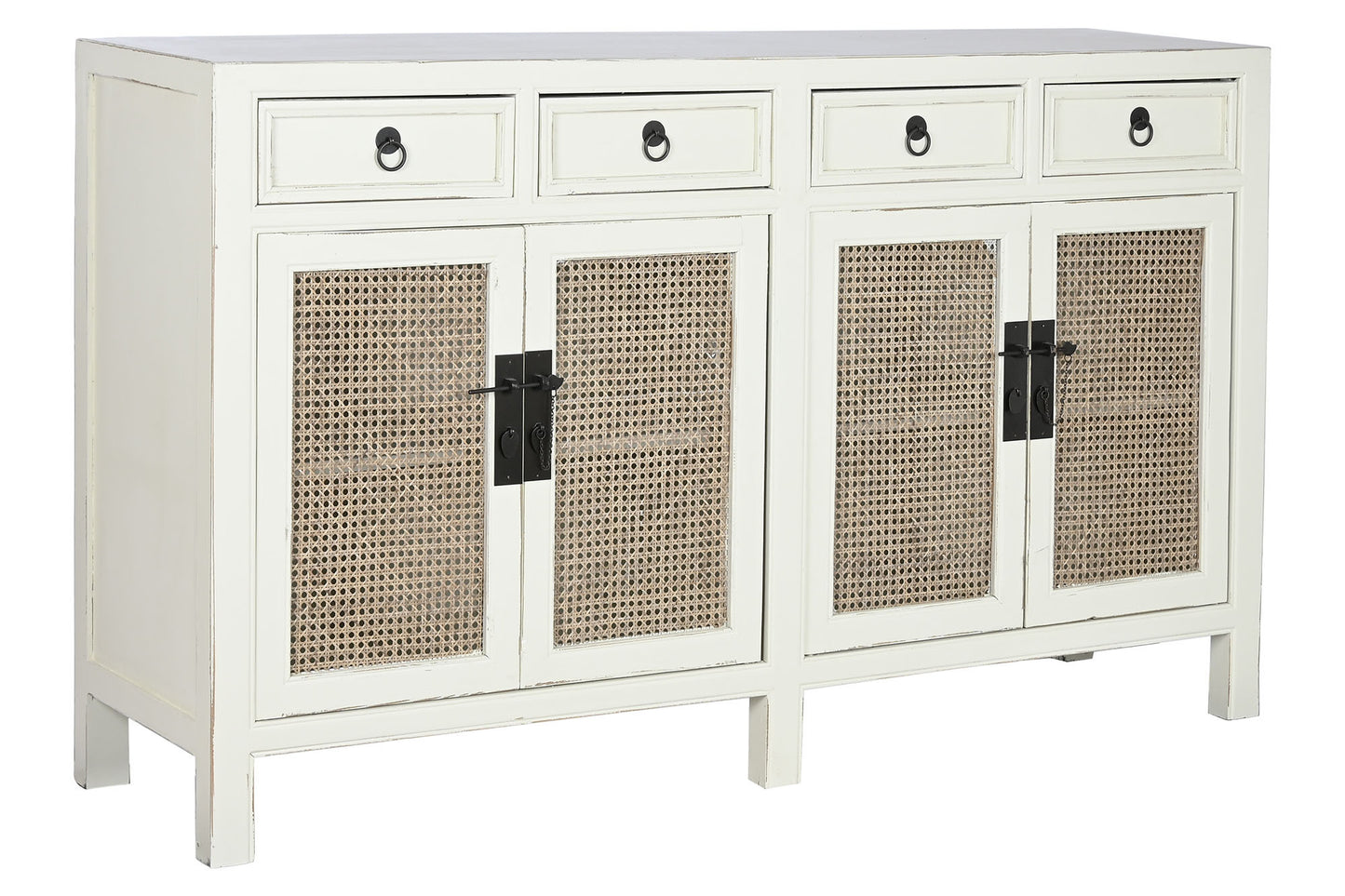 Buffet olmo ratan 180*40*85cm blanco roto