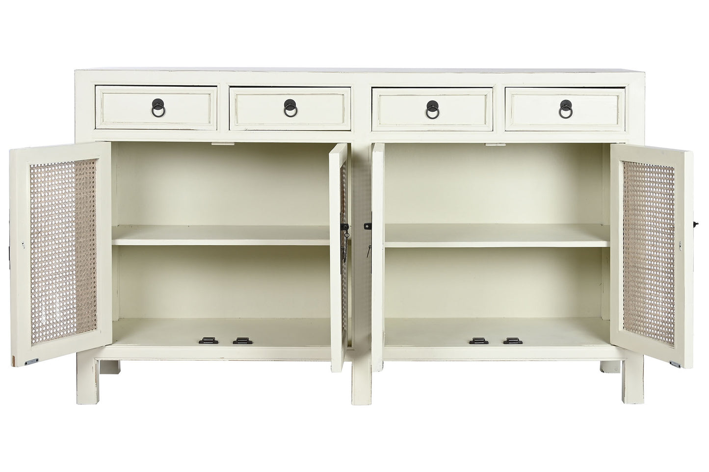 Buffet olmo ratan 180*40*85cm blanco roto