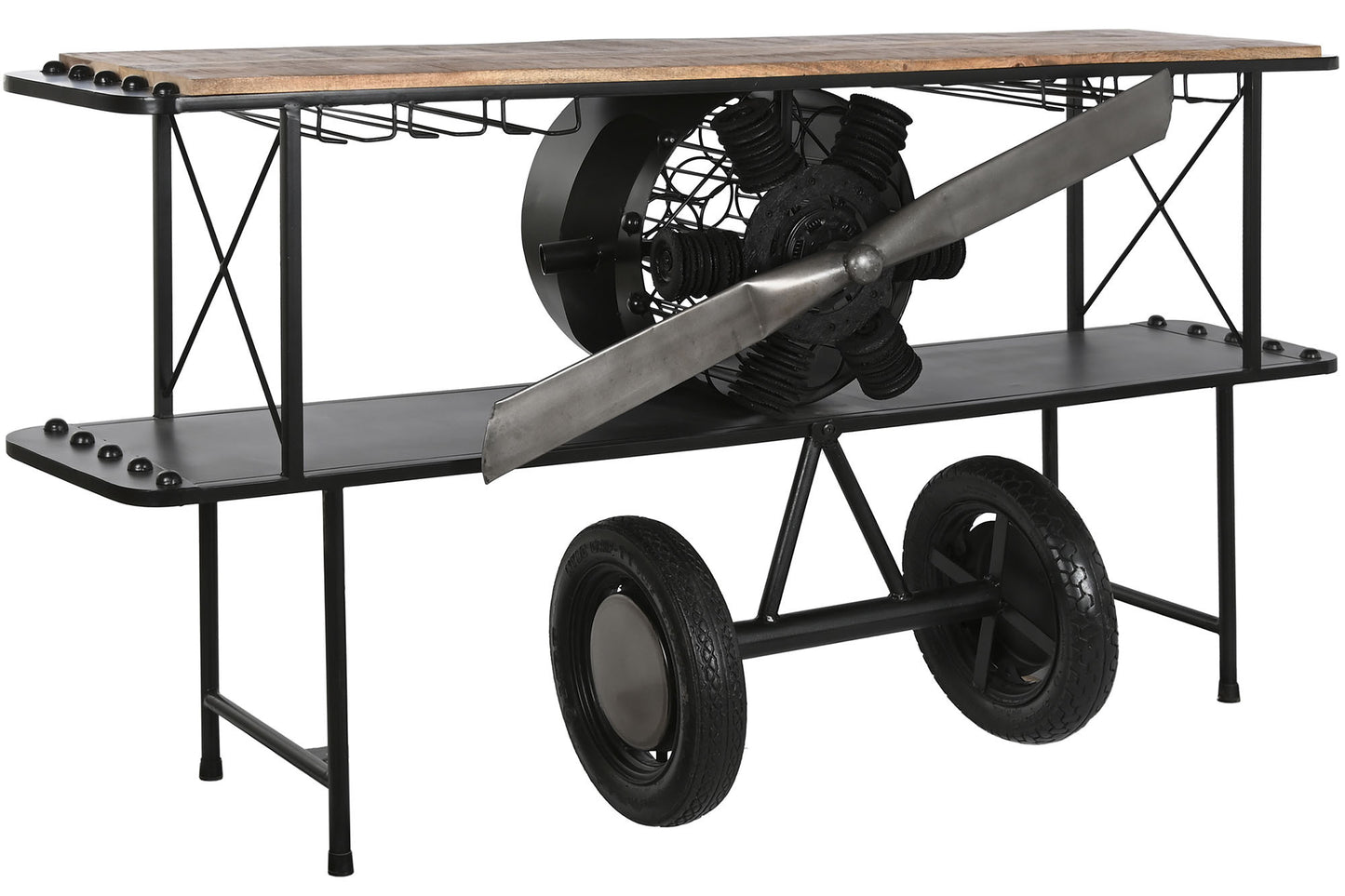 Consola metal medara 191*58*96cm avion negro