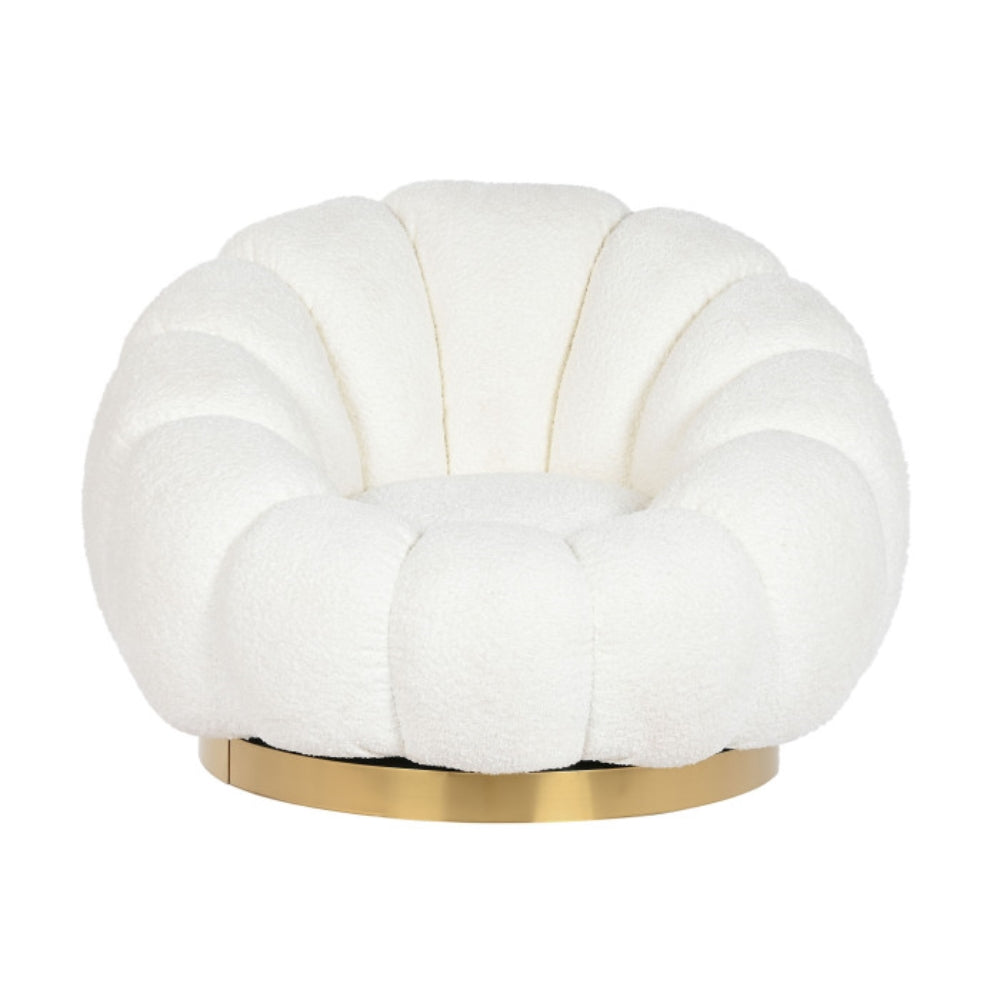 Sillón Giratorio Poliéster y Metal – 98 x 97 x 69 cm