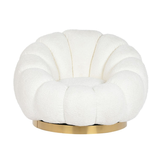 Sillón Giratorio Poliéster y Metal – 98 x 97 x 69 cm