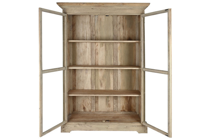 Vitrina madera reciclada 130x55x209 natural