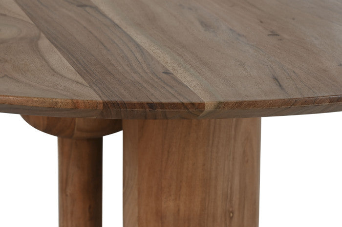 Mesa Redonda de Comedor Acacia y Metal 106x106x76 cm