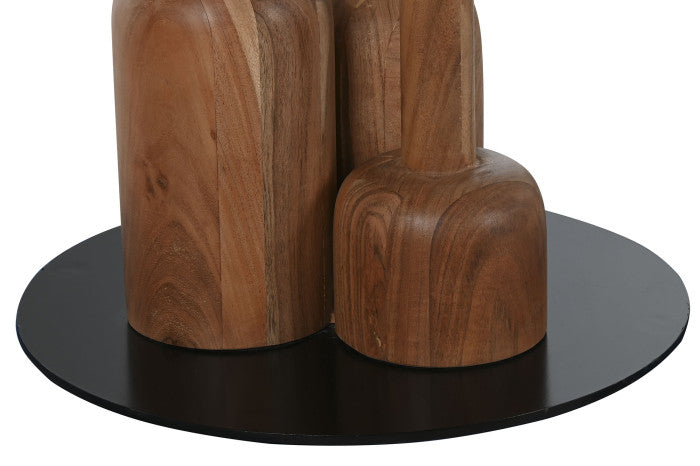 Mesa Redonda de Comedor Acacia y Metal 106x106x76 cm