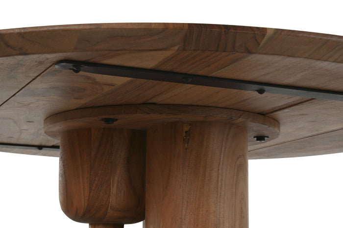 Mesa Redonda de Comedor Acacia y Metal 106x106x76 cm