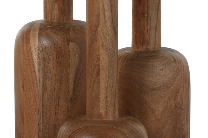 Mesa Redonda de Comedor Acacia y Metal 106x106x76 cm