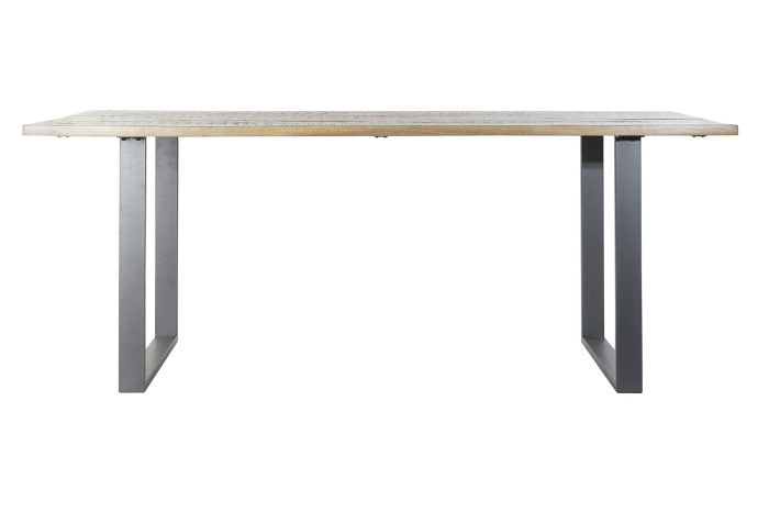 Mesa de comedor de mango y metal 200 × 100 × 76 cm – Natural y negro