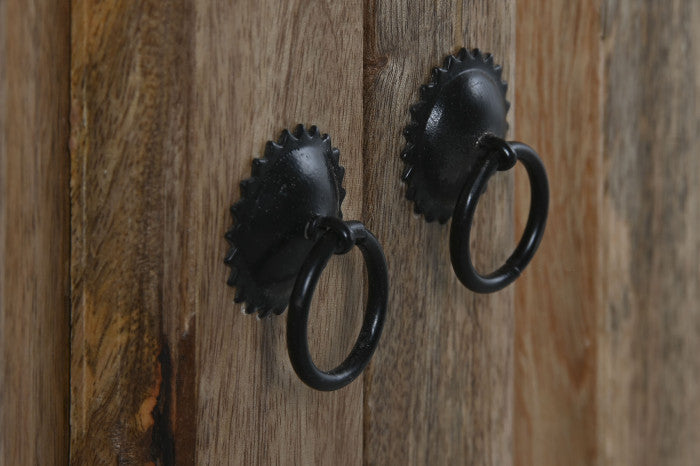 Estantería de mango y metal 248x36x221 cm – Escalera natural