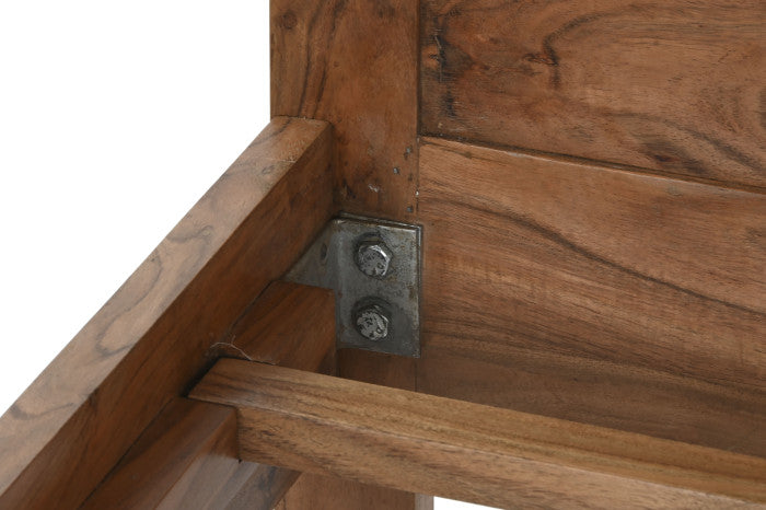 Cama de Acacia Natural con Cabecero 165×205×100 cm (para colchón 160×200 cm)