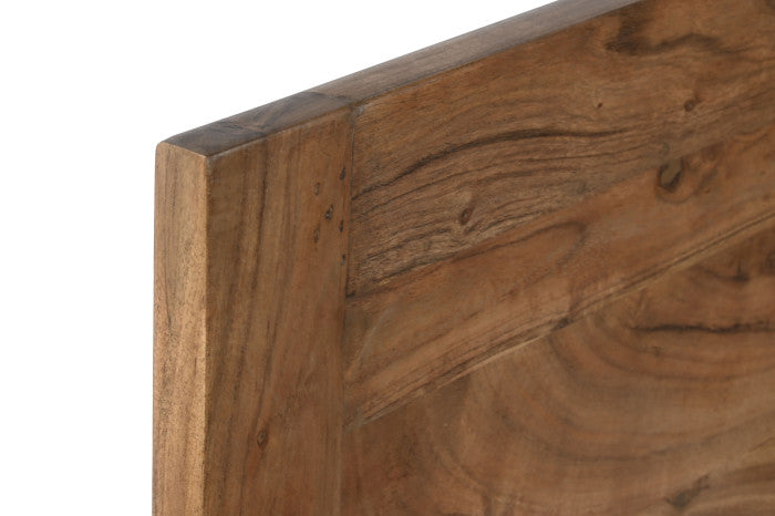 Cama de Acacia Natural con Cabecero 165×205×100 cm (para colchón 160×200 cm)