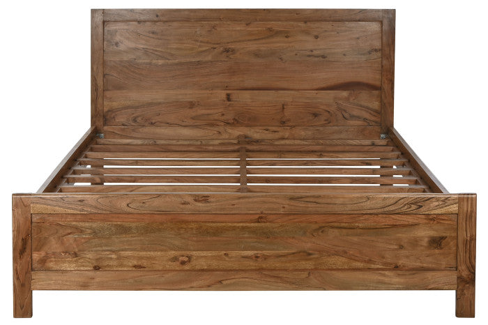 Cama de Acacia Natural con Cabecero 165×205×100 cm (para colchón 160×200 cm)