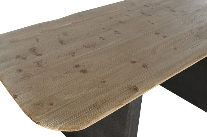 Mesa de Comedor de Abeto 200x90x75 cm – Marrón Oscuro