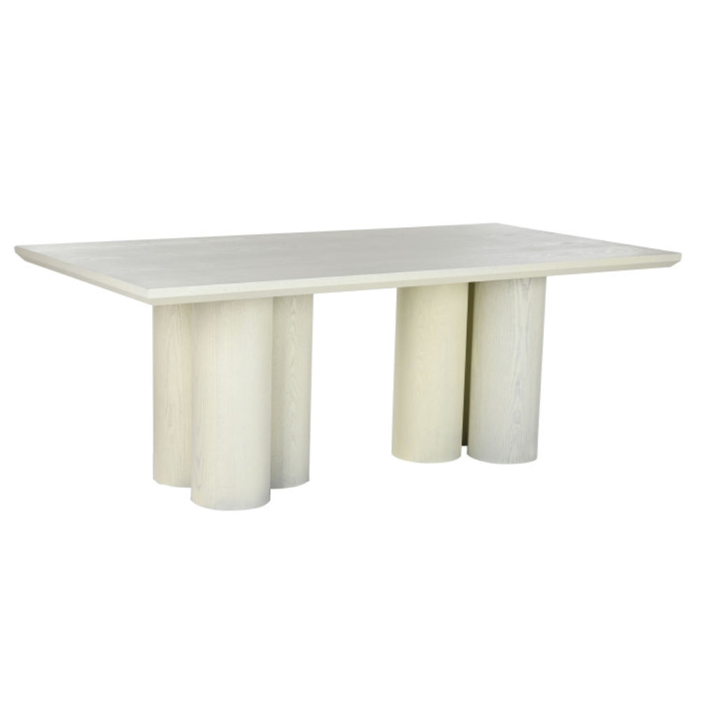 Mesa de comedor de granito y MDF 200 × 100 × 76 cm – Simil madera