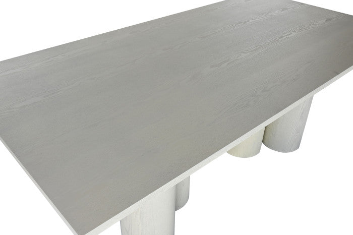 Mesa de comedor de granito y MDF 200 × 100 × 76 cm – Simil madera