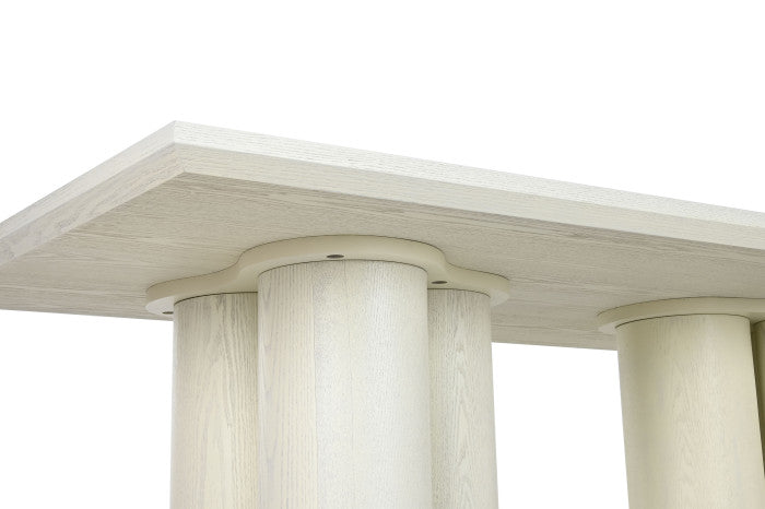 Mesa de comedor de granito y MDF 200 × 100 × 76 cm – Simil madera