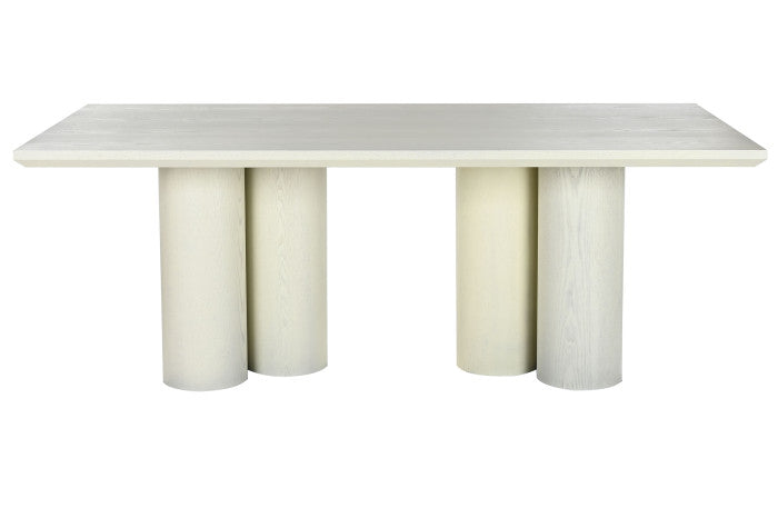 Mesa de comedor de granito y MDF 200 × 100 × 76 cm – Simil madera