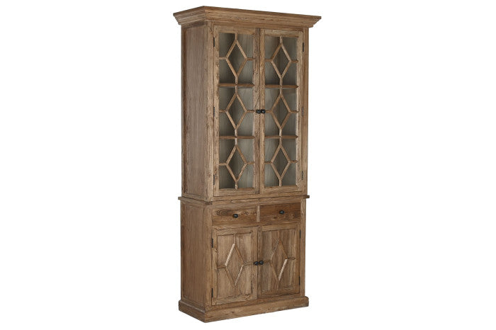 Vitrina madera reciclada olmo 100x45x220 natural