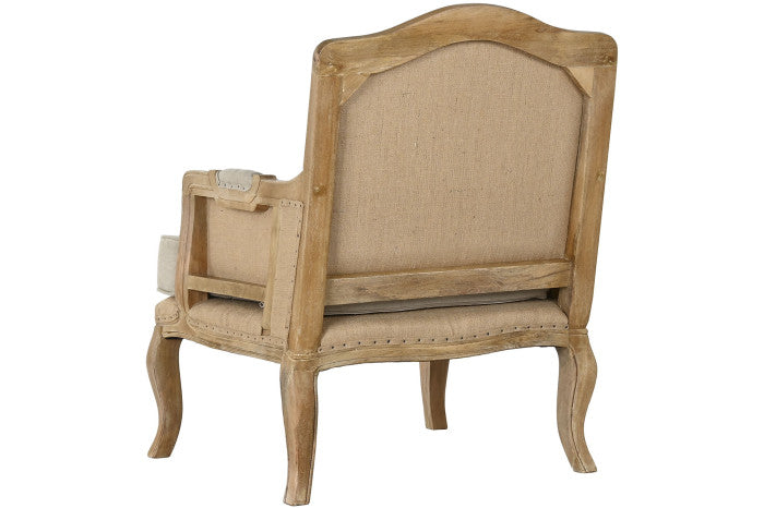 Butaca Mango Lino Tallada Décapé Beige 72x80x95 cm