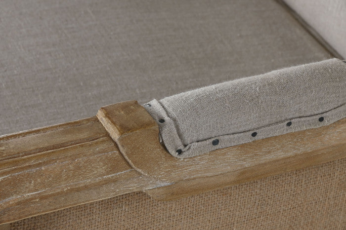 Butaca Mango Lino Tallada Décapé Beige 72x80x95 cm