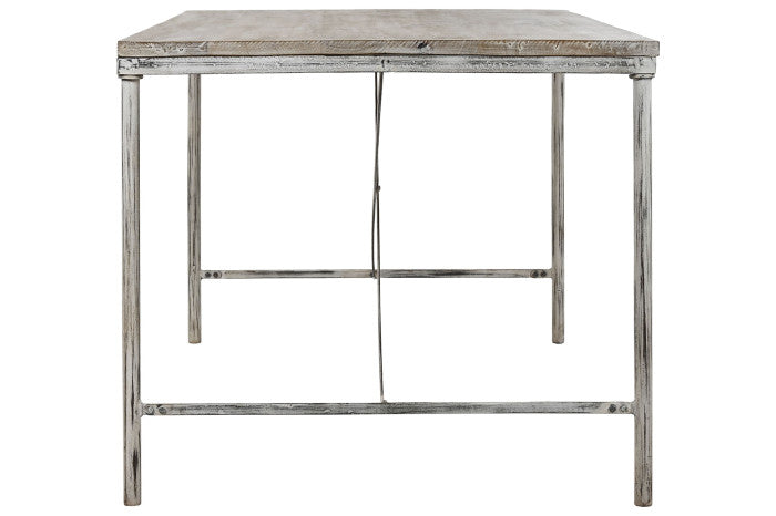 Mesa de comedor de mango y hierro 240 × 90 × 78,5 cm – Acabado Décapé
