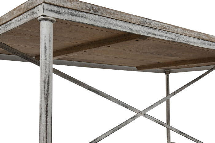 Mesa de comedor de mango y hierro 240 × 90 × 78,5 cm – Acabado Décapé