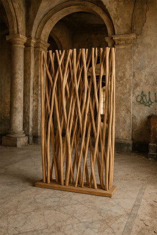 Separador de Ambientes Ramas de Teca 120x25x200 cm