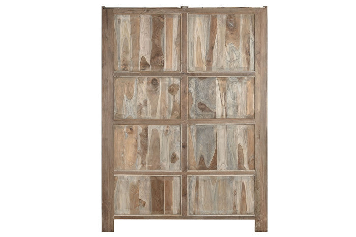 Armario teca reciclada 130x45x180 4 puertas