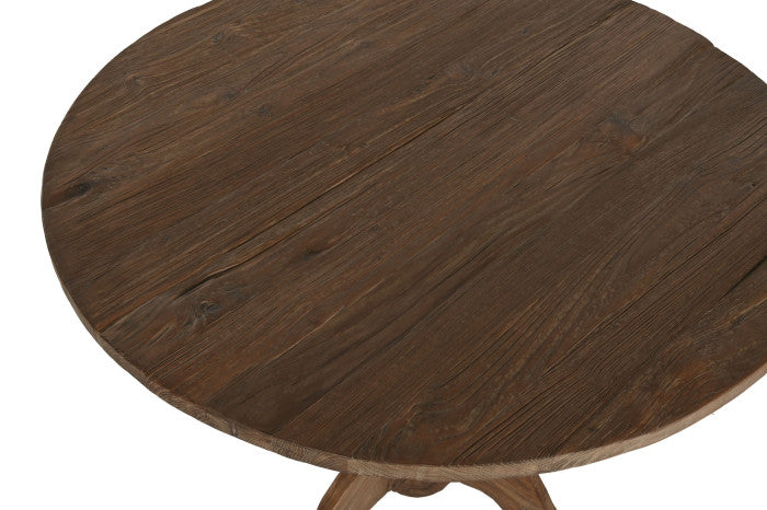 Mesita Auxiliar de Teca 80x80x75 cm – Velador 1 Pie Torneado