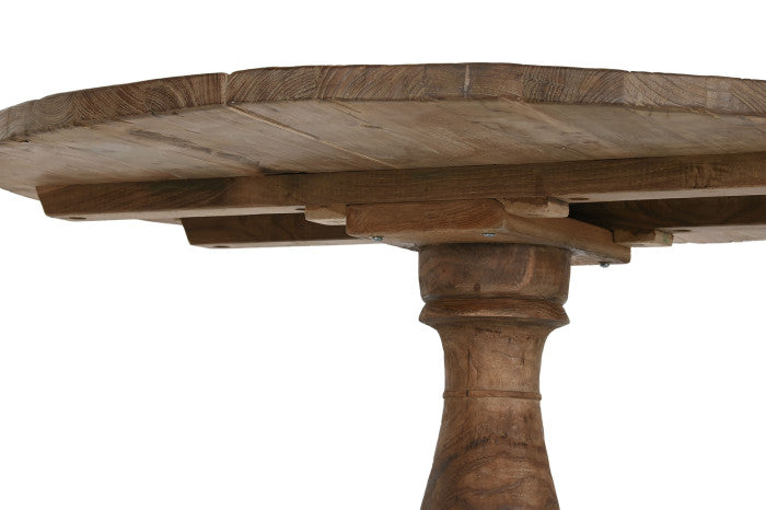Mesita Auxiliar de Teca 80x80x75 cm – Velador 1 Pie Torneado