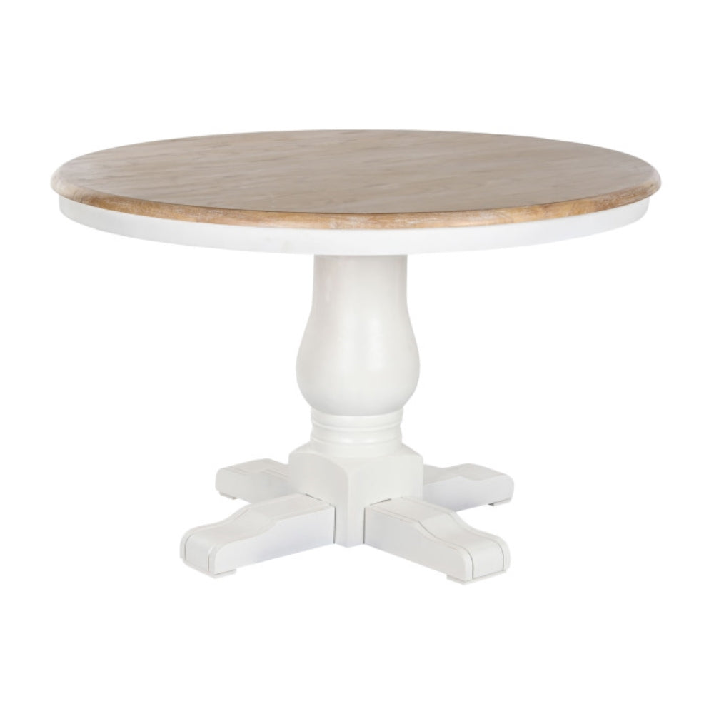 Mesa Redonda de Comedor Olmo 120x120x76 cm – Blanco