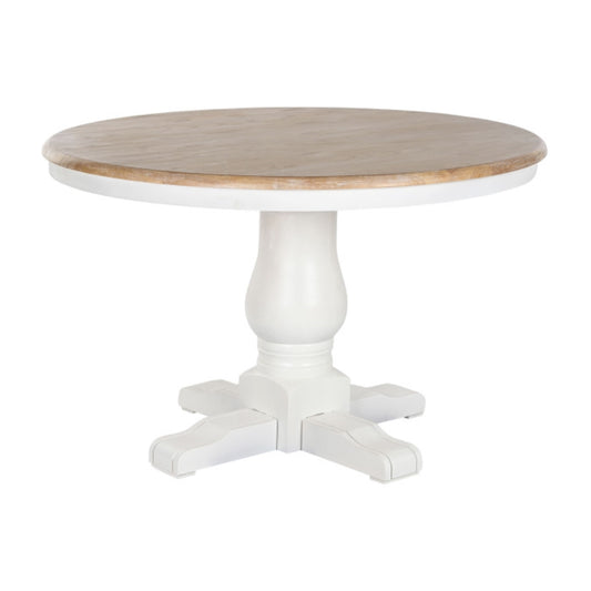 Mesa Redonda de Comedor Olmo 120x120x76 cm – Blanco