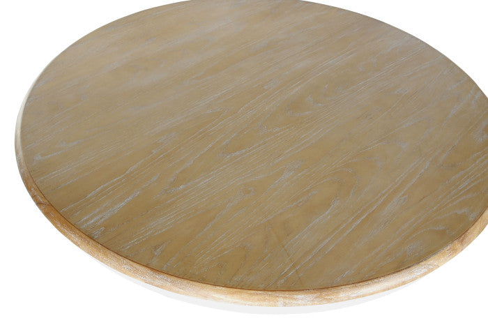 Mesa Redonda de Comedor Olmo 120x120x76 cm – Blanco