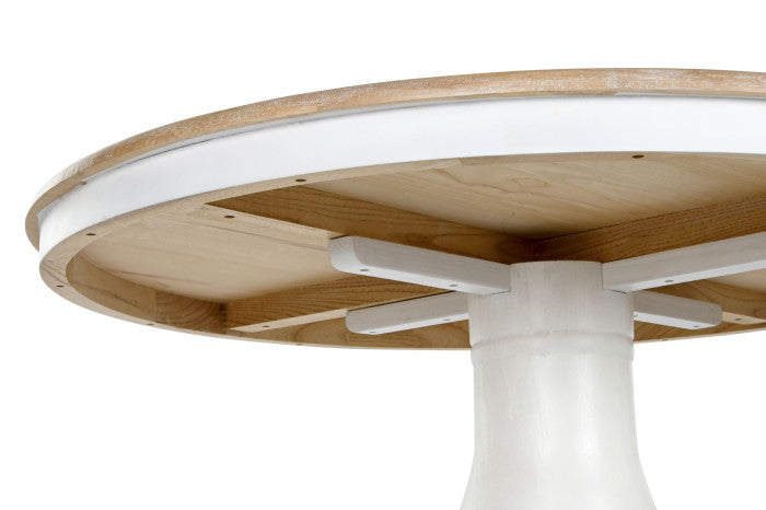 Mesa Redonda de Comedor Olmo 120x120x76 cm – Blanco