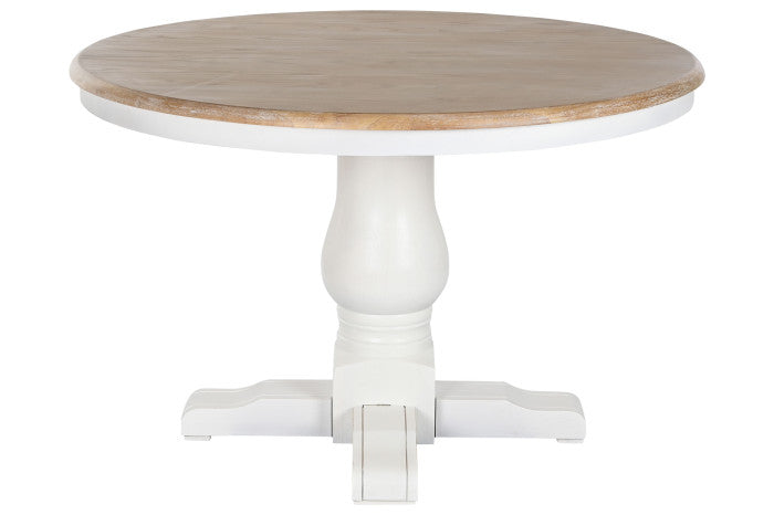 Mesa Redonda de Comedor Olmo 120x120x76 cm – Blanco