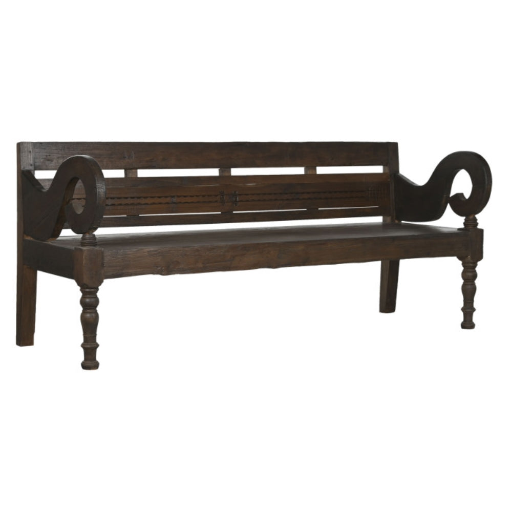 Banco de Teca Maciza Tallado 196x60x82 cm – Colección BENCHES 2C24