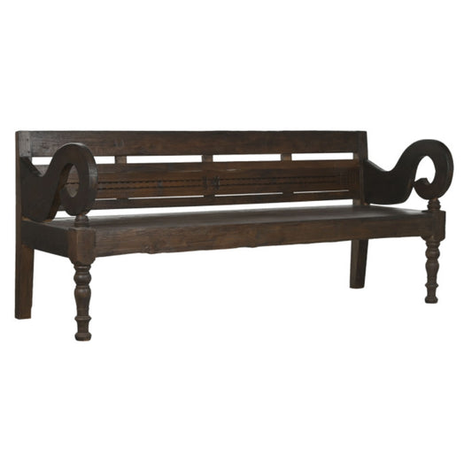 Banco de Teca Maciza Tallado 196x60x82 cm – Colección BENCHES 2C24