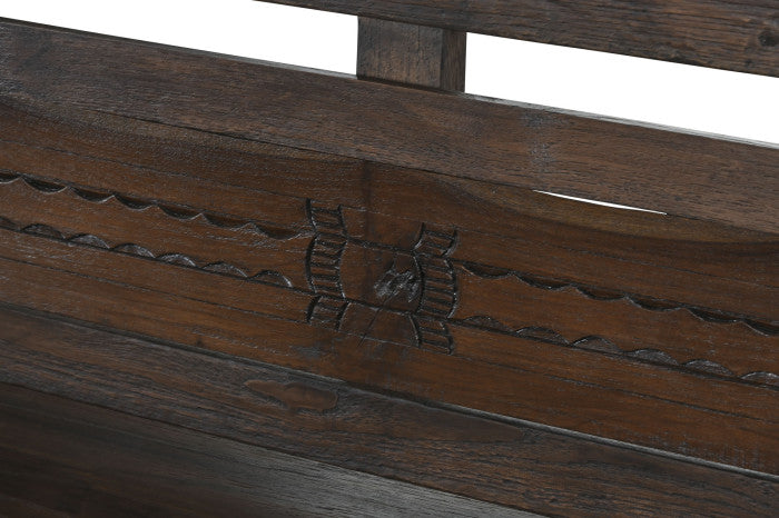 Banco de Teca Maciza Tallado 196x60x82 cm – Colección BENCHES 2C24