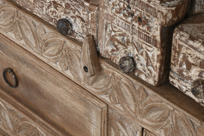 Armario teca 122x51x216 pieza única natural