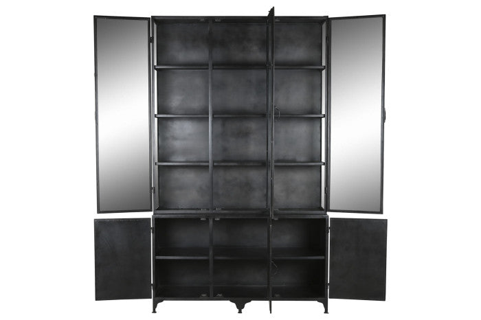 Vitrina de metal 142x47x240 cm XXL – Dos cuerpos
