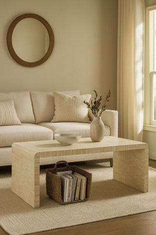 Mesa de Centro de Hueso Taracea 128x61,5x47 cm – Hecha a Mano