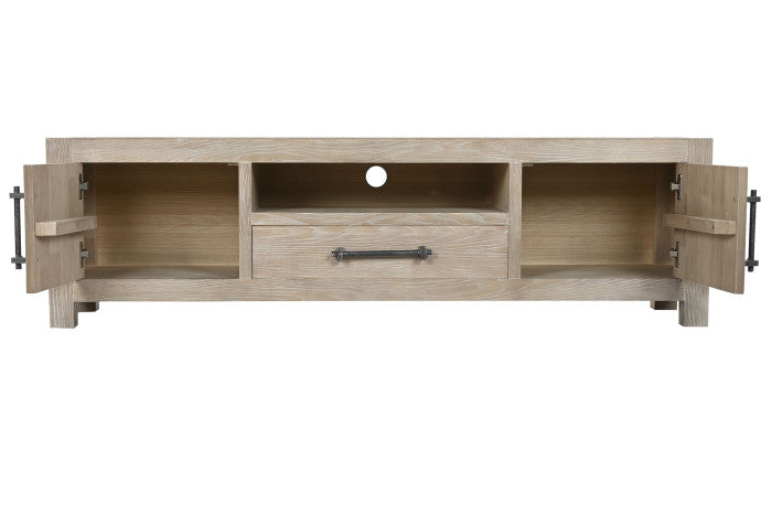Mueble TV de Madera de Hevea y Metal 160 × 40 × 46,5 cm