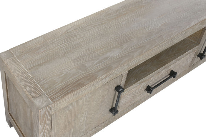 Mueble TV de Madera de Hevea y Metal 160 × 40 × 46,5 cm