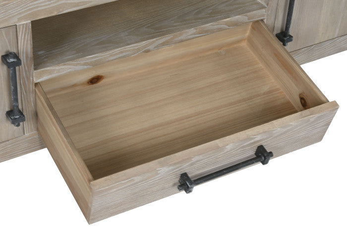 Mueble TV de Madera de Hevea y Metal 160 × 40 × 46,5 cm
