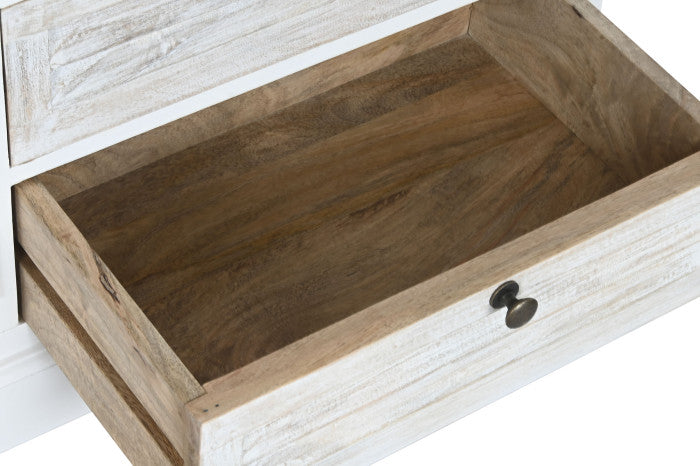 Cajonera mango 115x40x80 desgastado blanco