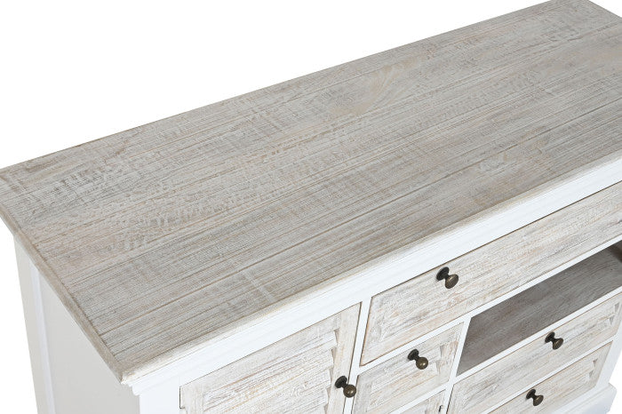 Cajonera mango 115x40x80 desgastado blanco