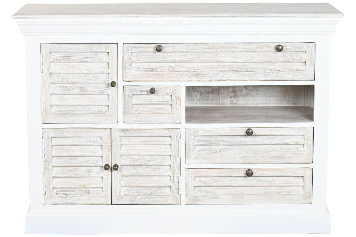 Cajonera mango 115x40x80 desgastado blanco
