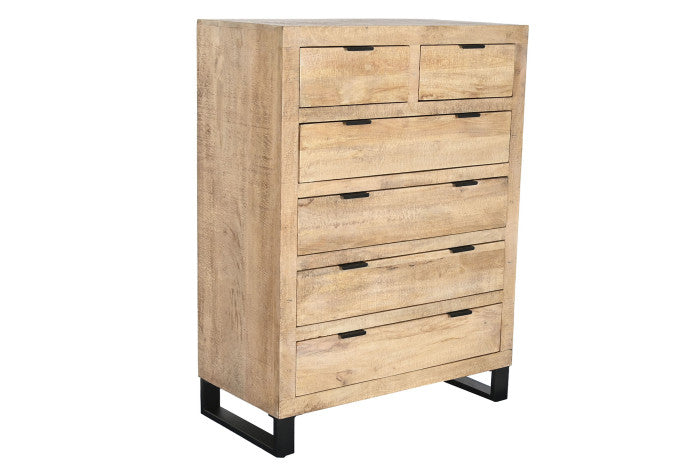 Cómoda mango metal 90x45x121 marrón