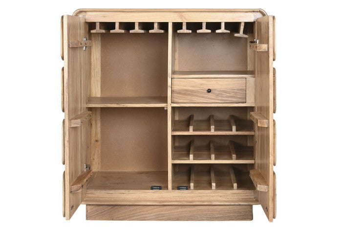 Mueble bar acacia mdf 90x45x100 natural